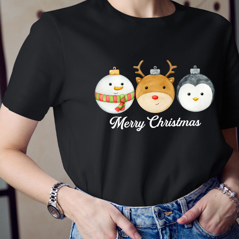 Merry Christmas Friends Together Teacher T-Shirt