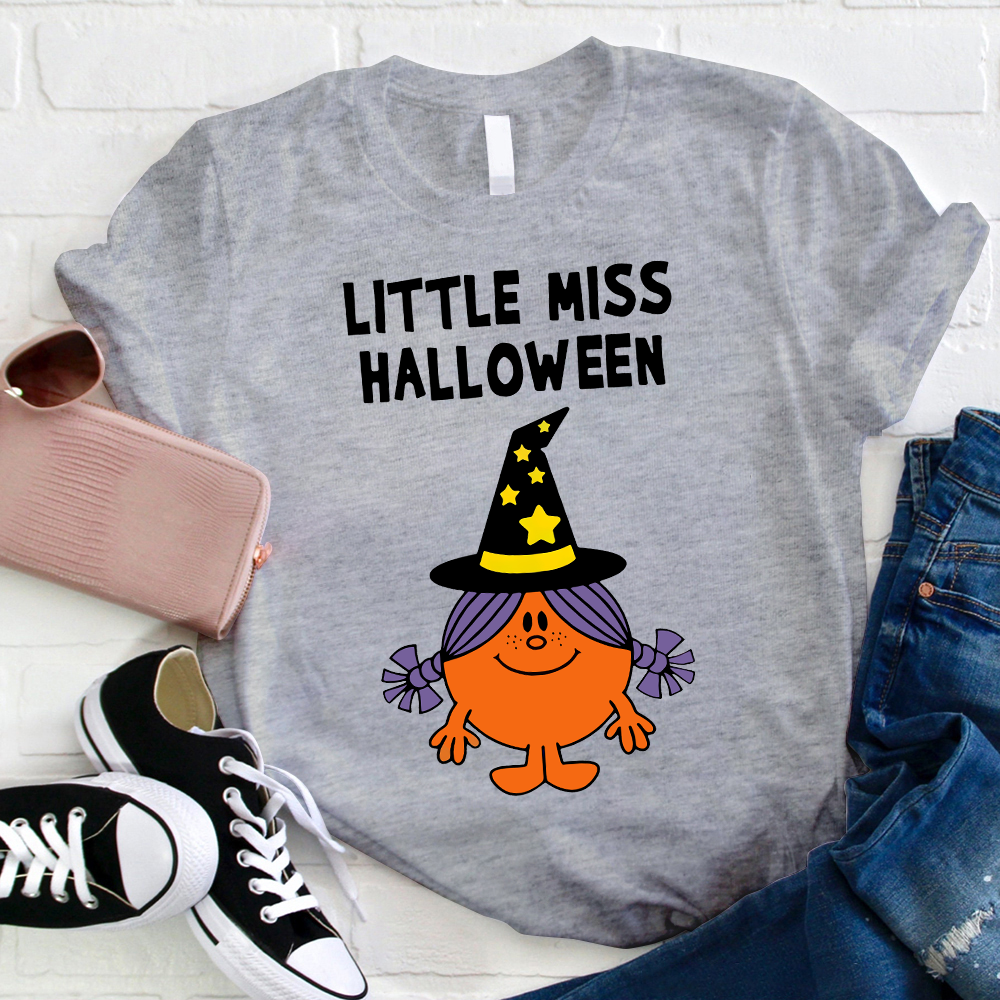 Little Miss Dress Like A Witch Halloween Teacher T-Shirt