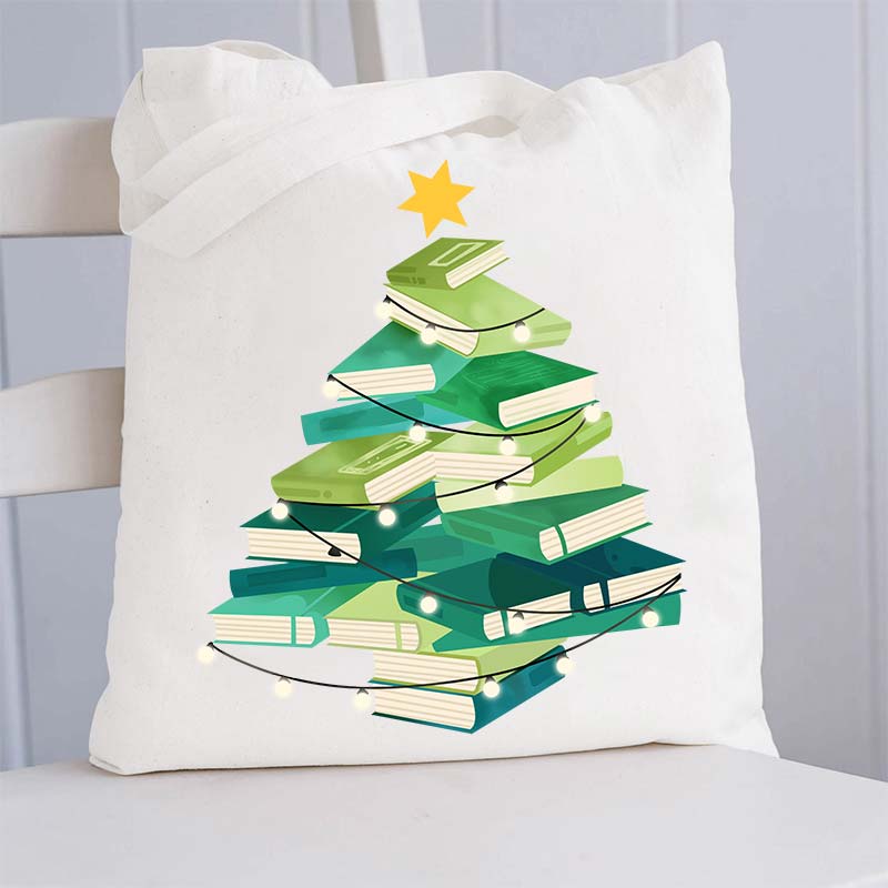 Christmas Book Tote Bag