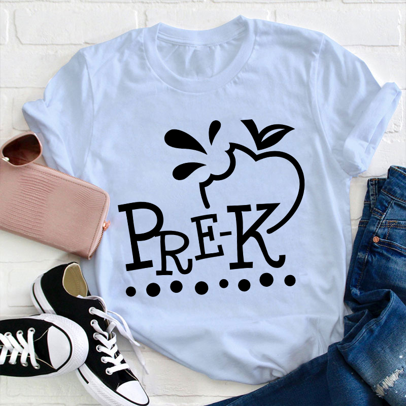 Personalized Grade Apple Teacher T-Shirt