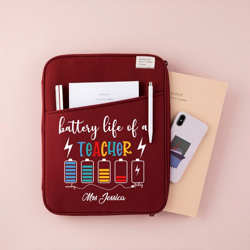 LatestPersonalized Battery Life Of A Teacher 13" MacBook Case for Sale-Teachersgram