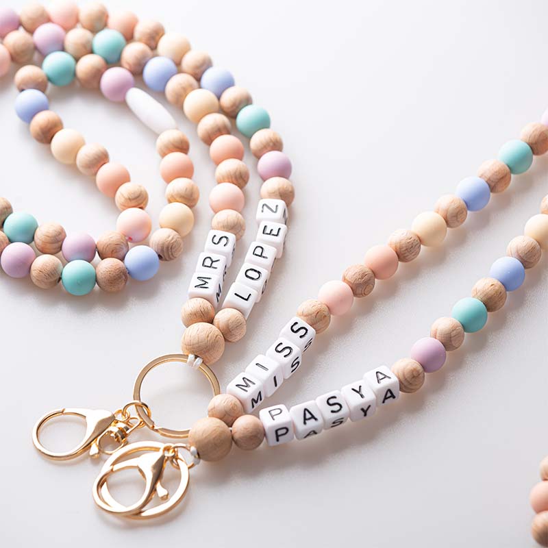 Personalized Colorful  Beads Lanyard