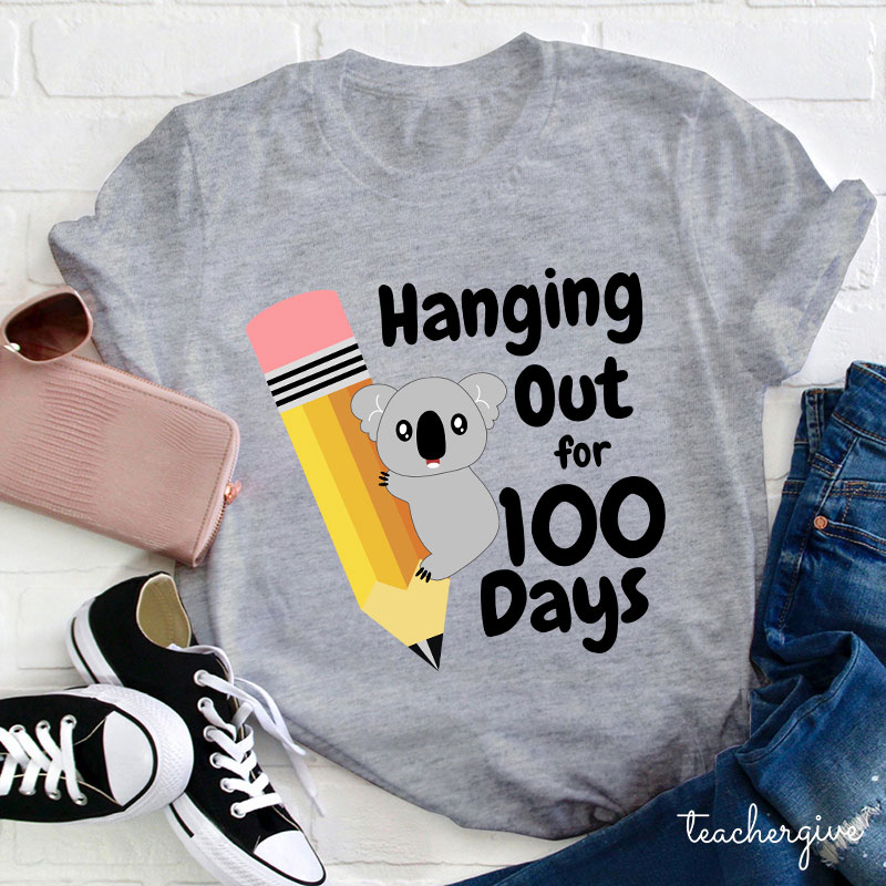 Koala Hanging Out For 100 Days Teacher T-Shirt