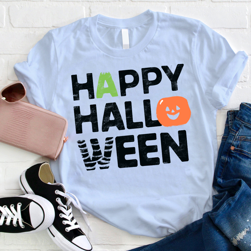 Smiling Pumpkin Happy Halloween T-Shirt