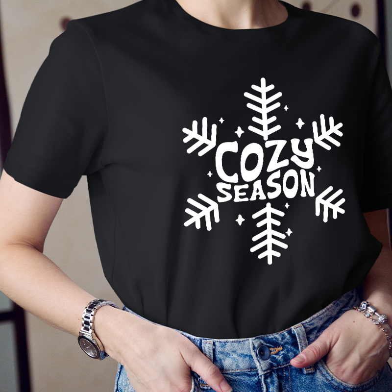 Cozy Season Snowflake Teacher T-Shirt