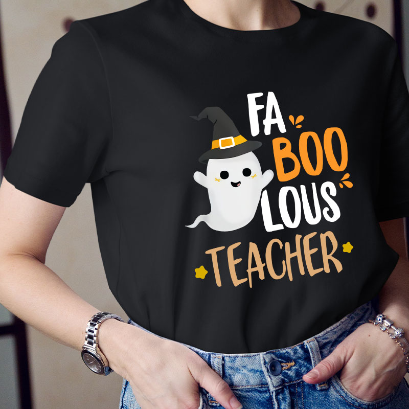 Floating Ghost Fa Boo Lous Teacher T-Shirt
