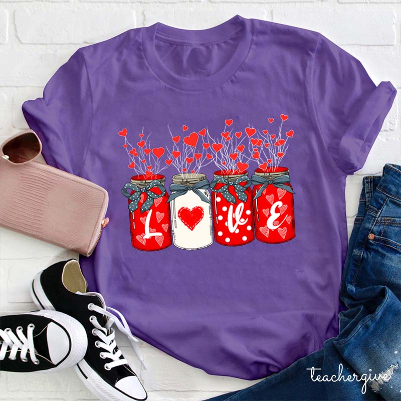 Heart Plants Love Teacher T-Shirt