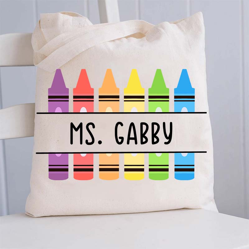 Personalized Penci Teacher Name Tote Bag
