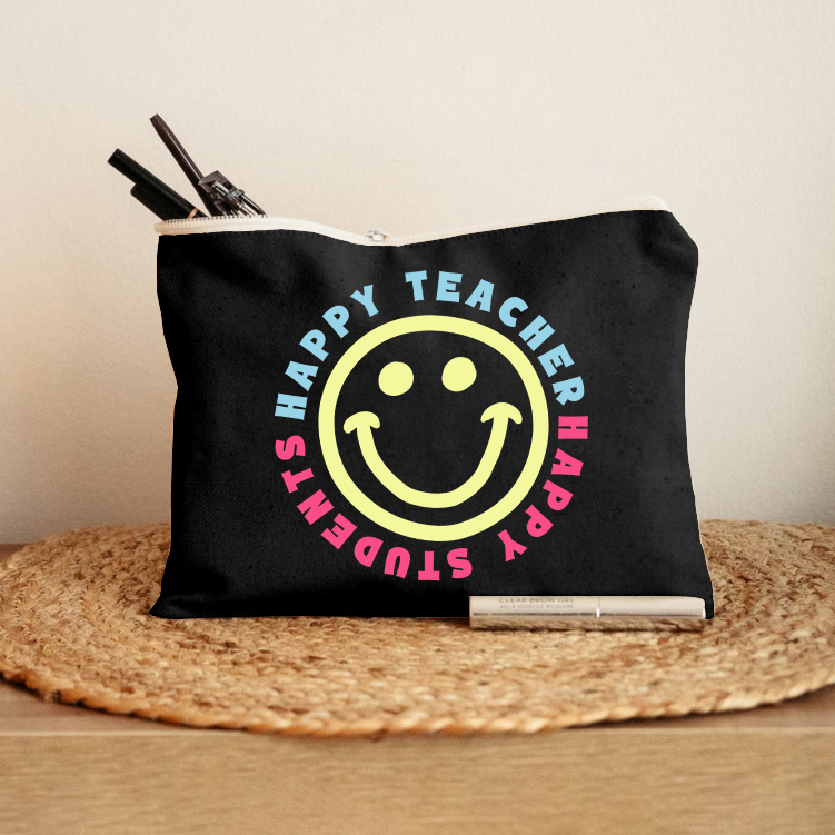Happy Teacher Happy Students Teacher Makeup Bag