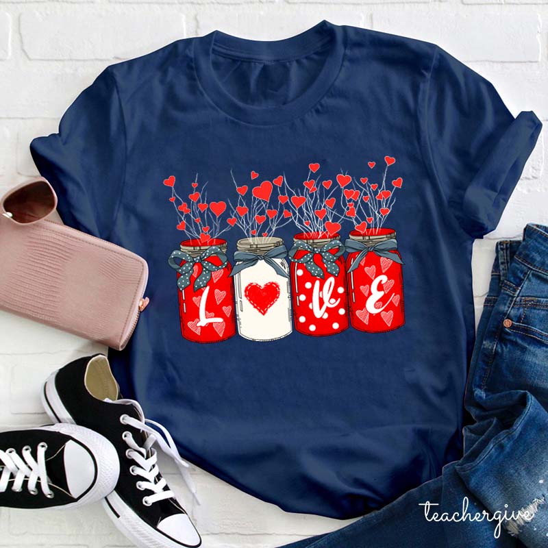 Heart Plants Love Teacher T-Shirt