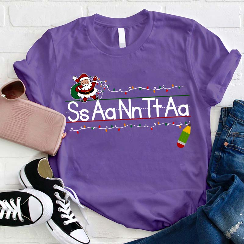 Read After Me S A N T A Teacher T-Shirt
