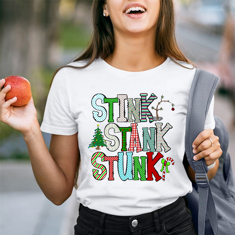 Stink Stank Stunk Candy Canes Teacher T-Shirt