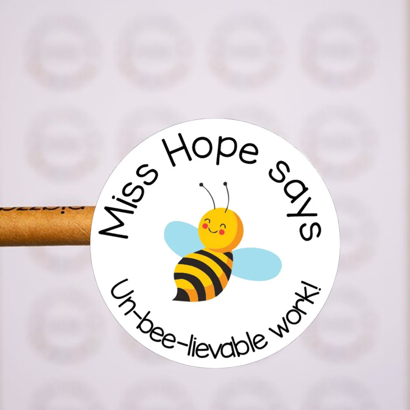 Personalized Un-bee-lievable Work Stickers