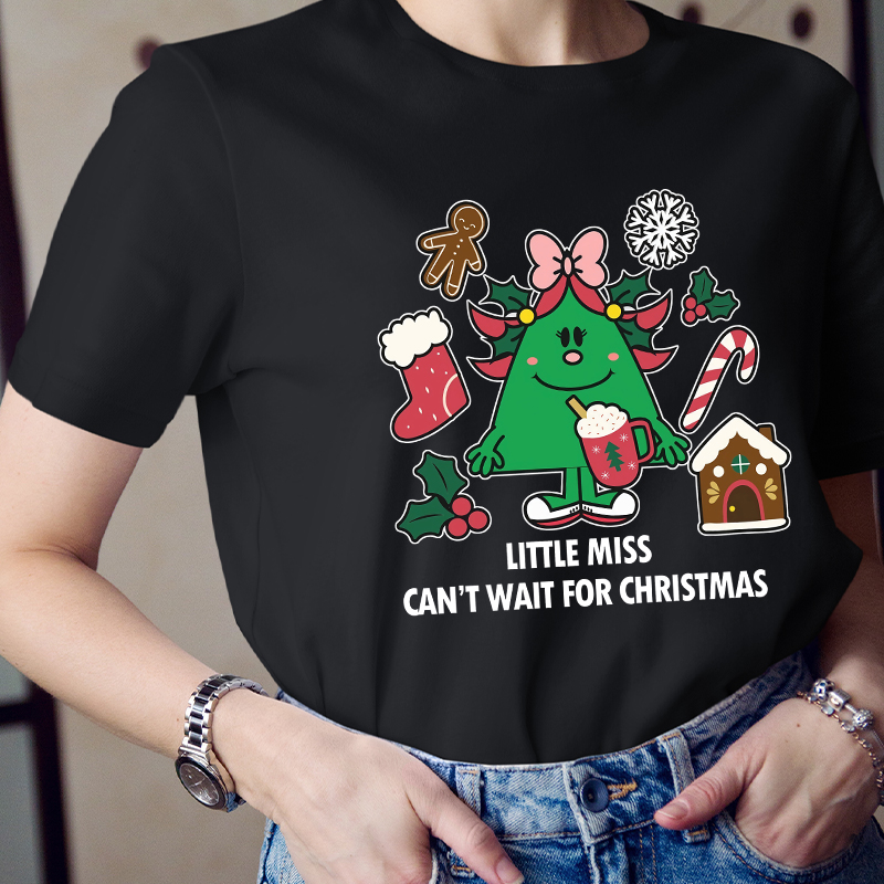 Little Miss Can't Wait For Christmas Teacher T-Shirt