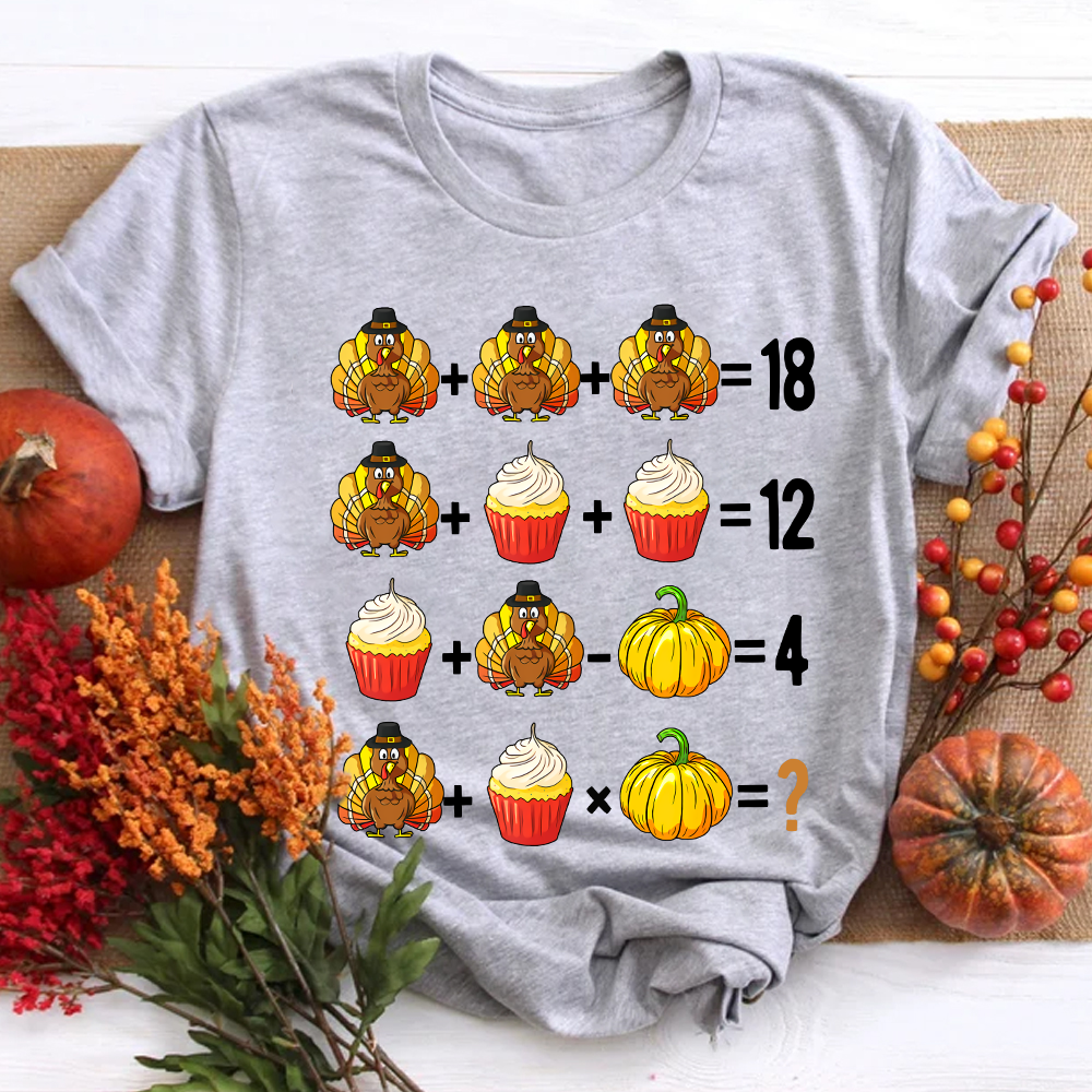 Thanksgiving Vibes Math Calculations Teacher T-Shirt