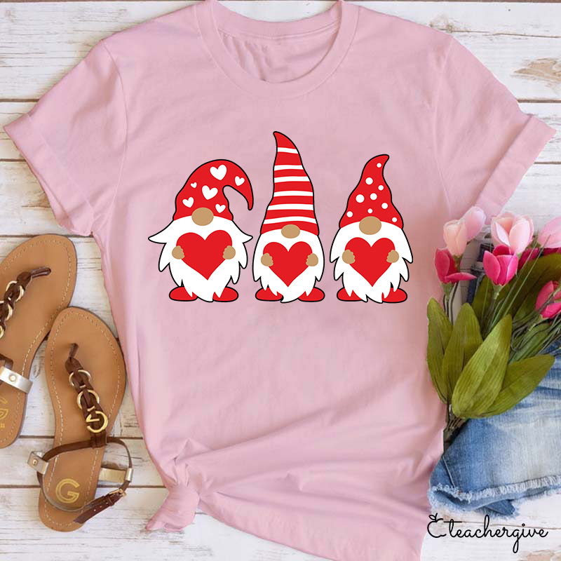 Three Love Gnomes Teacher T-Shirt