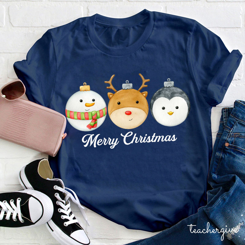 Merry Christmas Friends Together Teacher T-Shirt