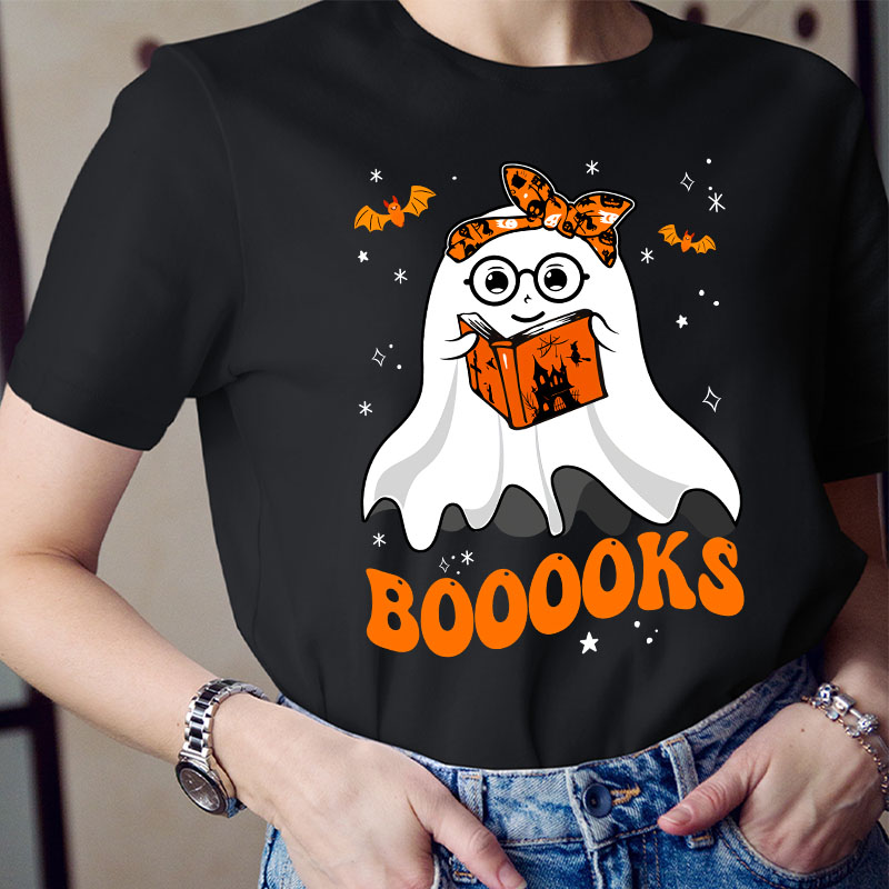 Halloween Ghost Loves BOOOOKS T-Shirt