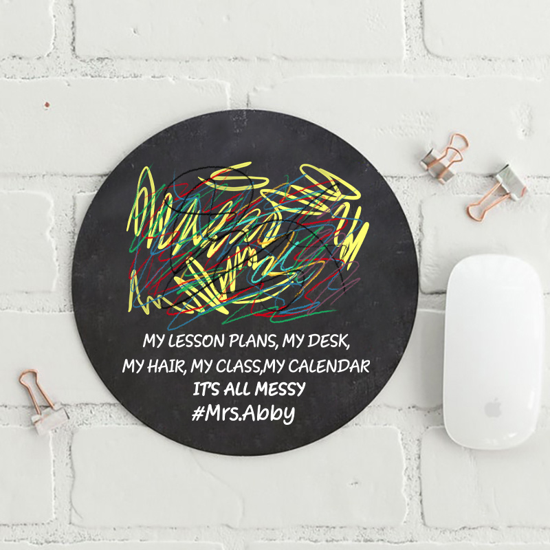 Personalized I'm Fine This Is Fine Round Mouse Pad