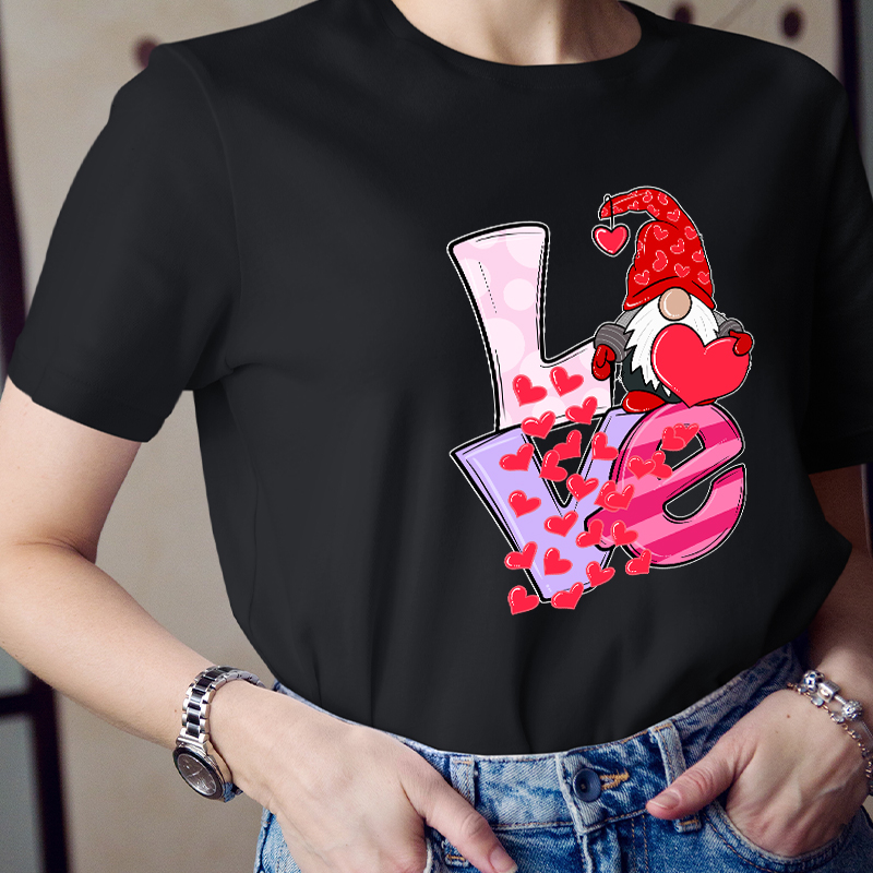 Gnome Send You Valentine Love Teacher T-Shirt