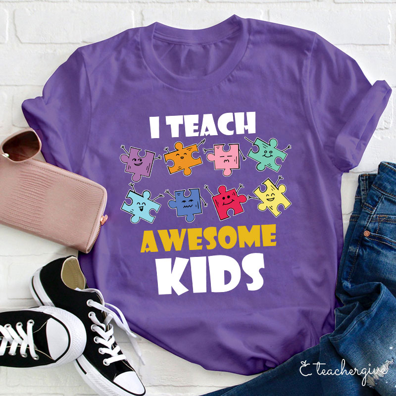 I Teach Awesome Kids Teacher T-Shirt