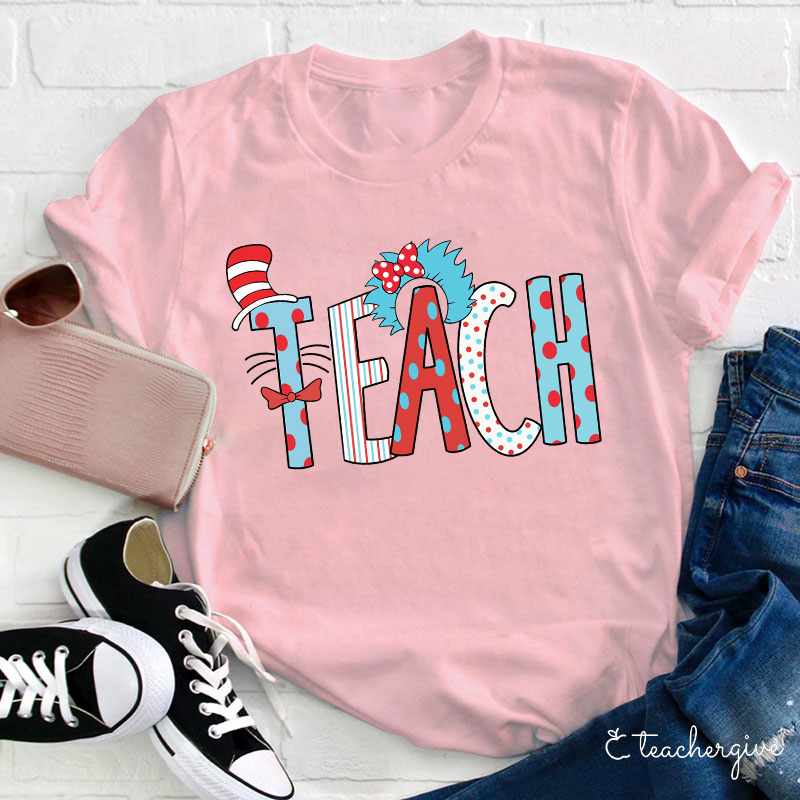 Teacher Cat In The Hat Teacher T-Shirt