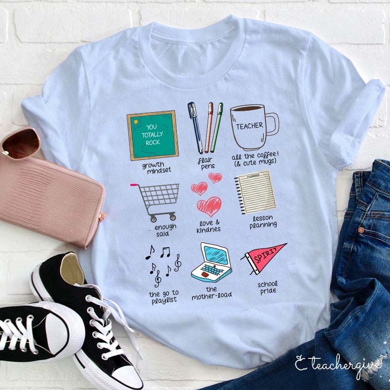 Growth Mindset Love And Kindness Teacher T-Shirt