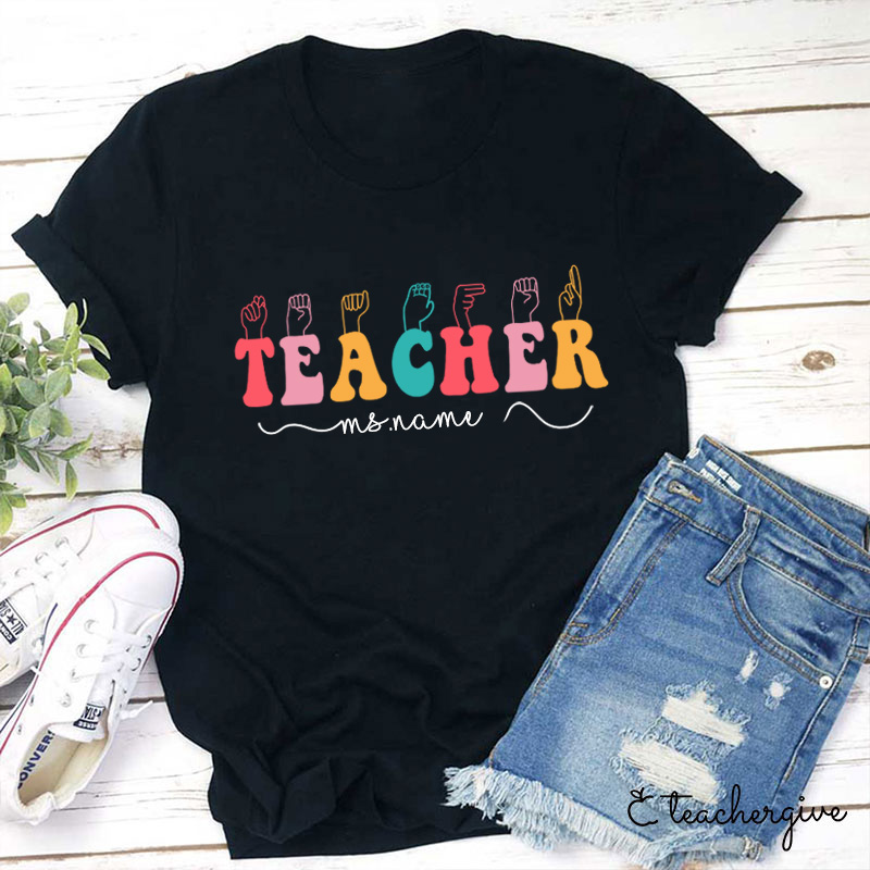 Personalized Teacher Name Teacher T-Shirt