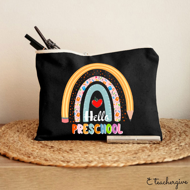 Personalized Hello Preschool Teacher Makeup Bag