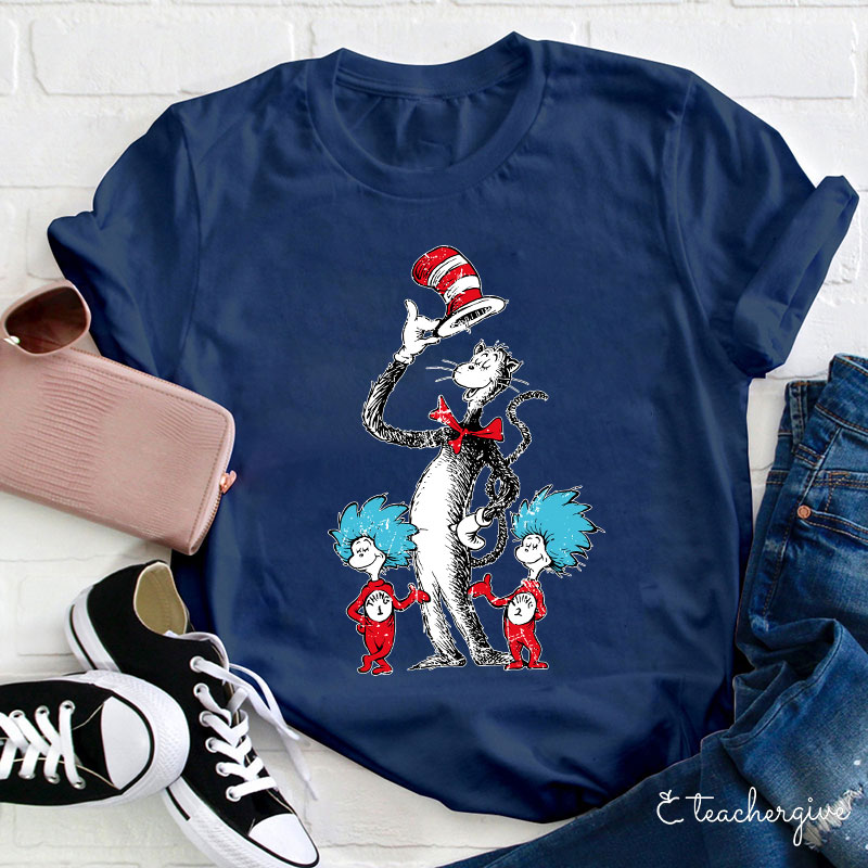 Cat In The Hat Thing One Thing Two Teacher T-Shirt