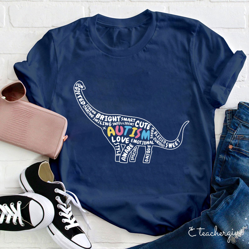 Bright Smart Cute Brave Autism Teacher T-Shirt