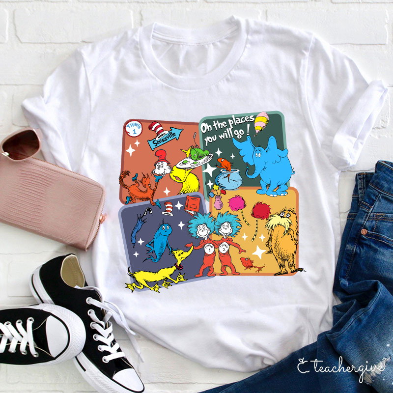 Dr. Seuss Cubes Teacher T-Shirt