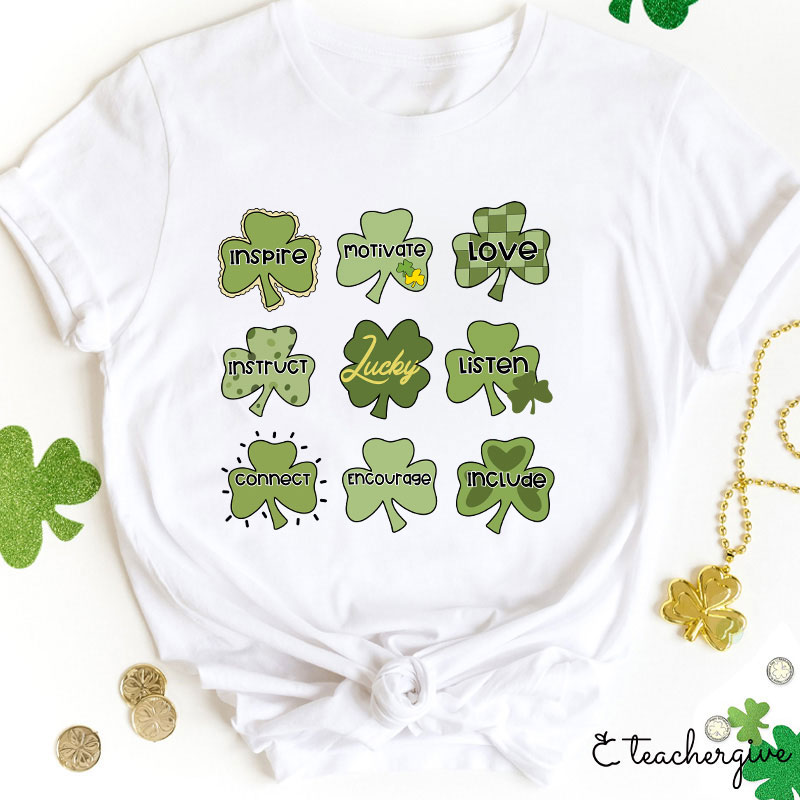 Inspire Motivate Love And Lucky Teacher T-Shirt