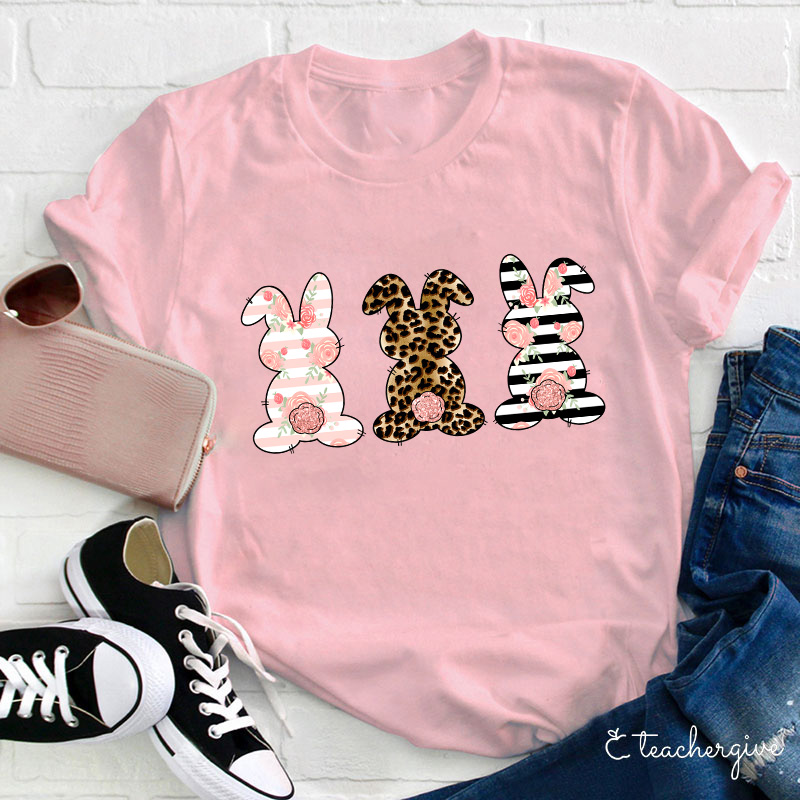 Cute Outstanding Bunnies Teacher T-Shirt