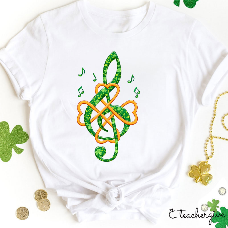 Lucky Musician Note Teacher T-Shirt