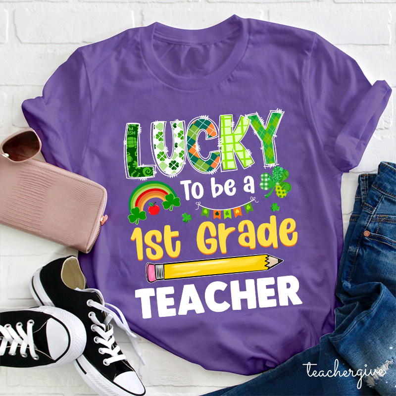 Personalized Grade Lucky To Be A Teacher T-Shirt