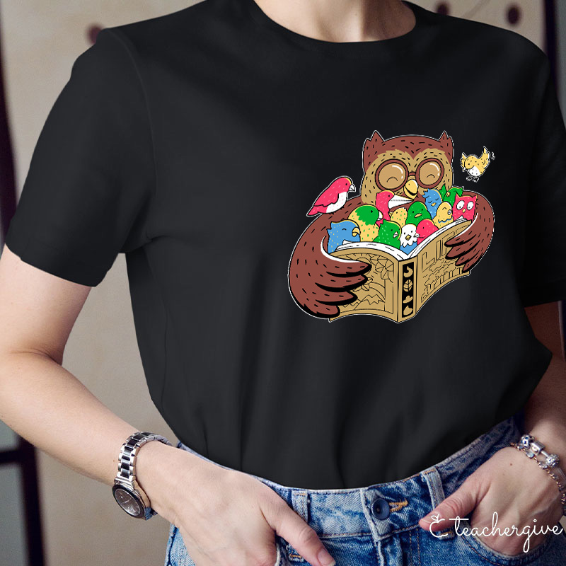 Owl Reading Education For All Teacher T-Shirt