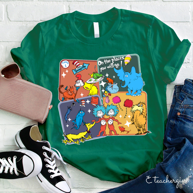 Dr. Seuss Cubes Teacher T-Shirt