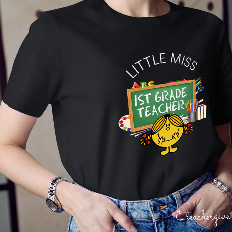 Personalized Little Miss 1st Grade Teacher T-Shirt