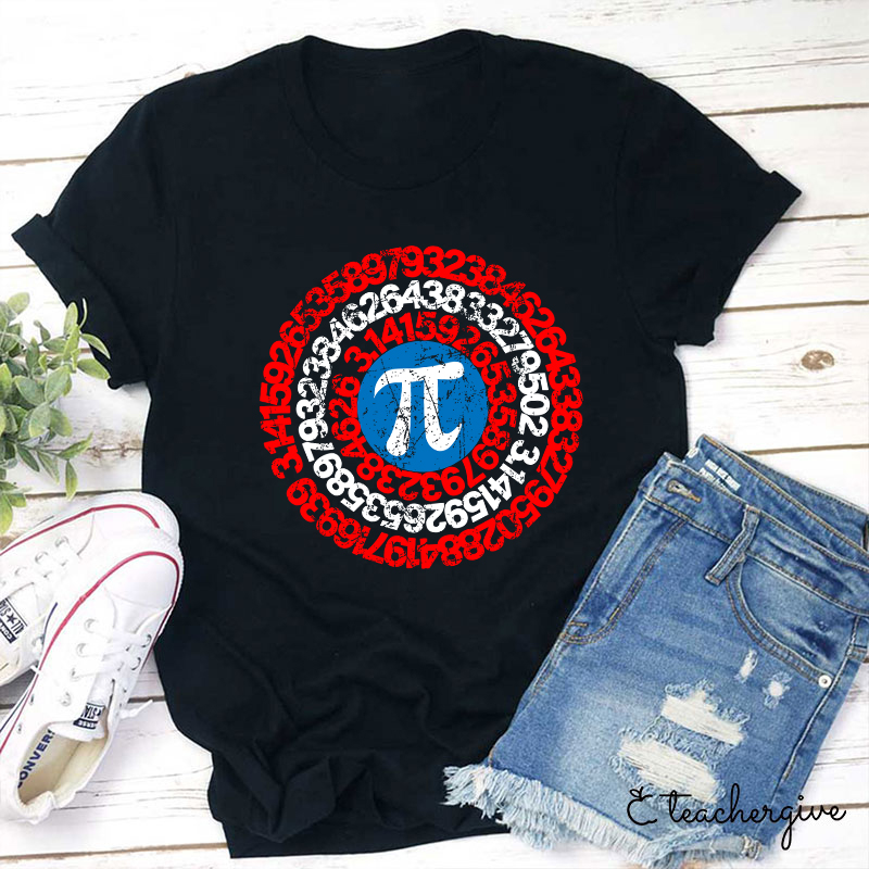 Captain America's Shield Of Pi Teacher T-Shirt