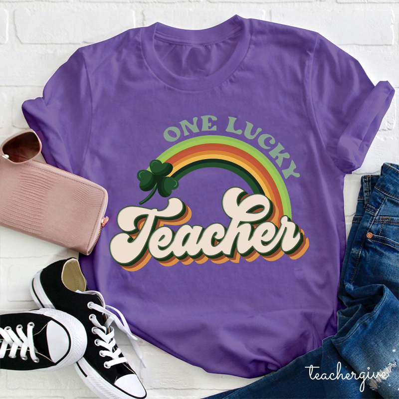 One Lucky Teacher Rainbow Teacher T-Shirt