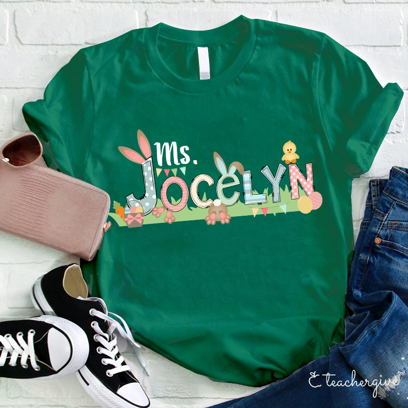 Personalized Happy Easter Teacher T-Shirt