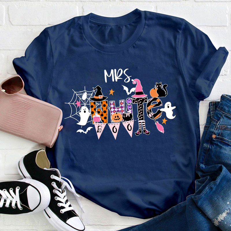 Personalized Name Happy Halloween Teacher T-Shirt