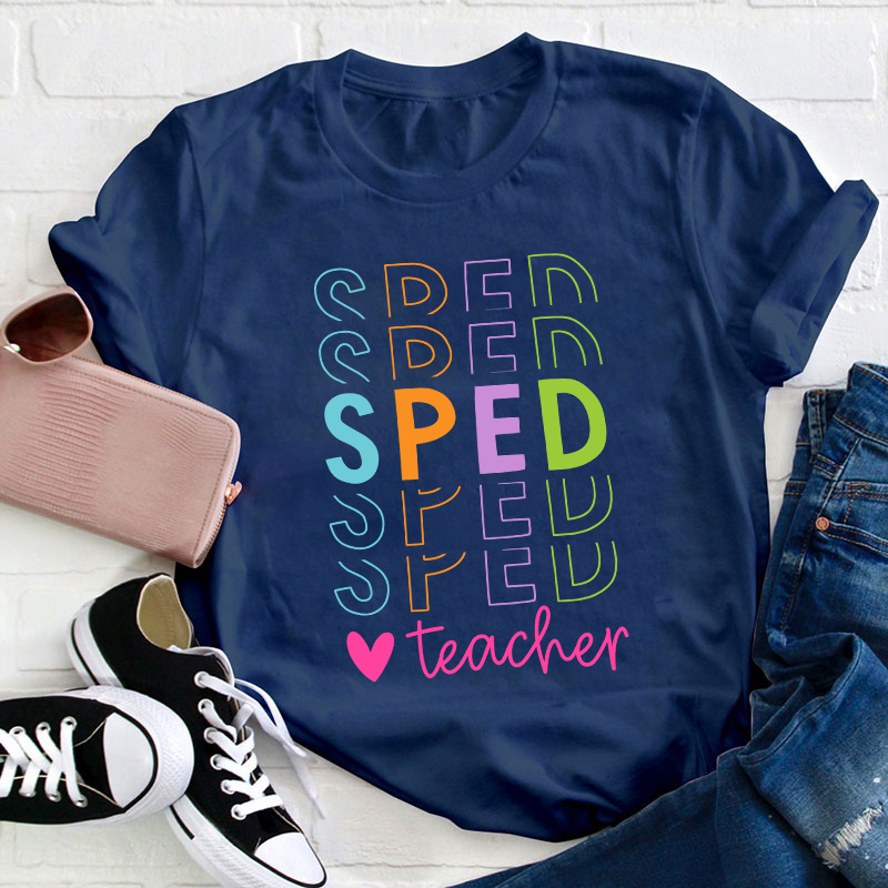 Personalized Colorful Teacher T-Shirt
