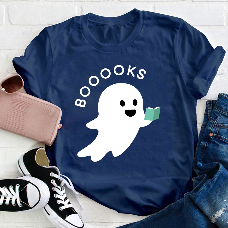 Booooks Happy Halloween  Teacher T-Shirt