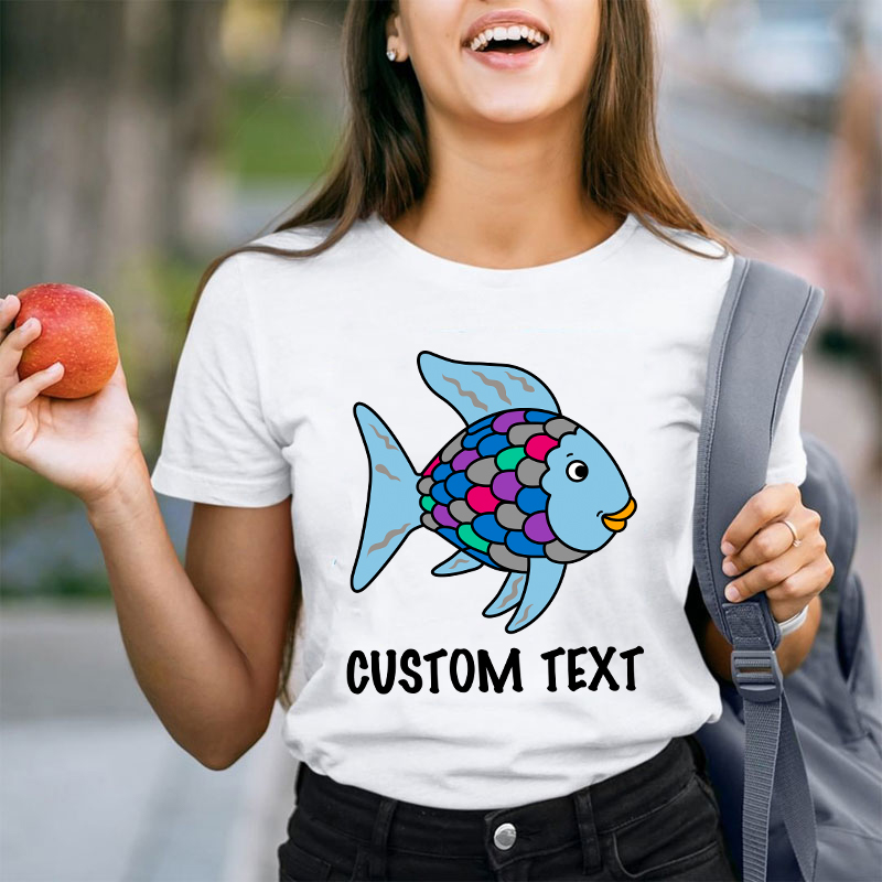 Personalized Rainbow Fish Teacher T-Shirt