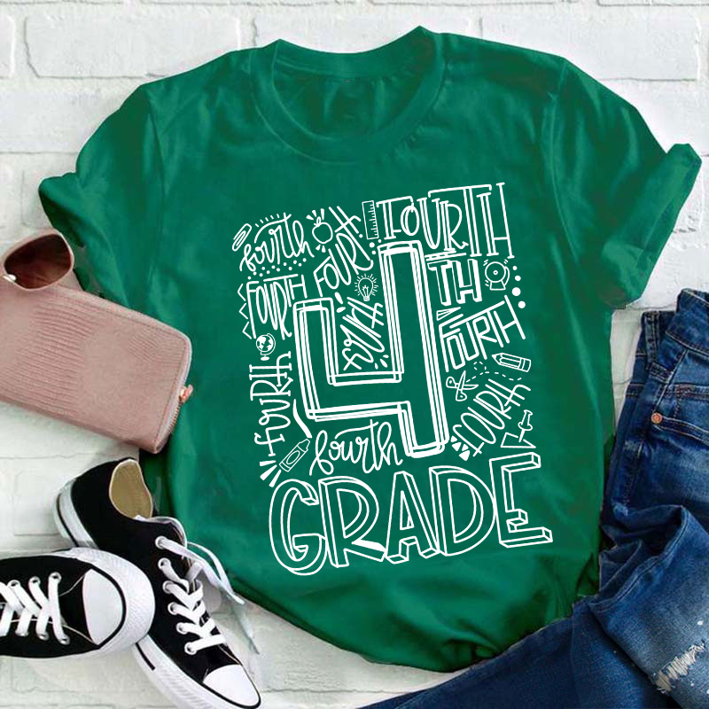 Personalized Alphabet Grade Teacher T-Shirt