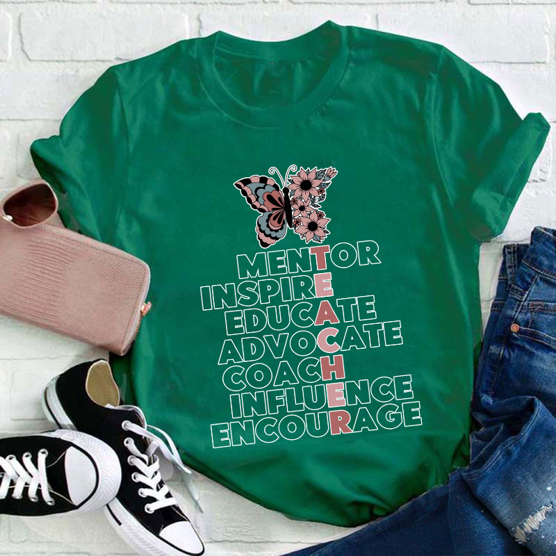 Appreciation Mentory Inspire Educate Teacher T-Shirt