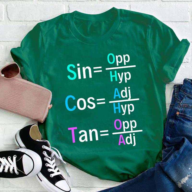 Mathematical Geometry Formula Sin Cos Tan Teacher T-Shirt