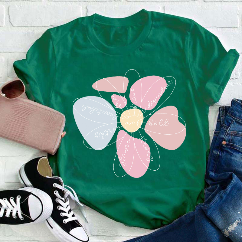 Flower I Am Teacher T-Shirt